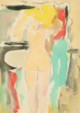 Vasile Grigore, Clipă de atelier, 1989, acuarelă și creion pe hârtie