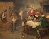 Victor Schivert, Pregătiri de ospăț, ulei pe pânză
