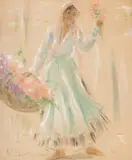 Ghelman Lazăr, Florăreasă, pastel pe hârtie