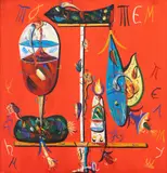 Ștefan Pelmuș, Totem, 2025, acrilic pe pânză