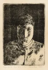 Mihai Sârbulescu, Autoportret, 1975, acvaforte