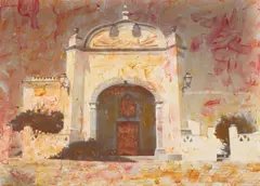 Peisaj portughez by Christian Paraschiv, 2015, intervenții de ulei pe offset pe pânză, sold Oct 2025