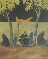 Karl Sirovy, Meditation, 1923., watercolor on paper