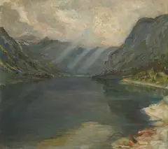 Menci Clement Crnčić, Rain on Bohinj, 1925.–1930., oil on canvas