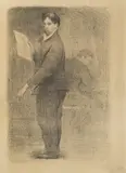 Miljenko Stančić, Self-portrait, 1948., lithograph on paper