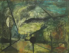 Ljubo Ivančić, Rainy Landscape, 1956., oil on hardboard