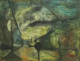 Ljubo Ivančić, Rainy Landscape, 1956., oil on hardboard