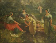 Omer Mujadžić, Washerwoman (At the Source), cca. 1938., oil on canvas