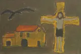 Jakov Bratanić, Easter in deserted Vrbanj on the island of Hvar, 1971., oil on paper
