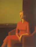 Miljenko Stančić, Red Dress, oil on canvas