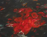 Nataša Vuković, Vibrations in Red, 2023., oil, acrylic and epoxy on canvas