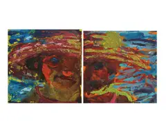 Mia Markušić, Portrait of a Child, acrylic on board