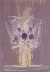 Bouquet in a Vase by Antun Motika, gouache, tempera and watercolor on paper, offered Oct 2025