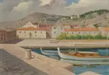 Slavko Tomerlin, Motif from Tisno, 1968., oil on canvas