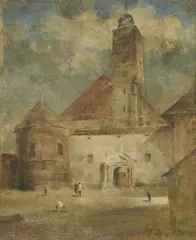 Old Zagreb Cathedral by Omer Mujadžić, cca. 1925., oil on canvas, offered Oct 2025