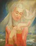Maksimilijan Vanka, Madonna (Study for Fresco), 1930., tempera and oil on board