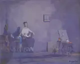 Omer Mujadžić, In the Studio, poslije 1960., oil on hardboard