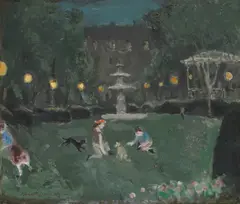 Munir Vejzović, At Zrinjevac at Night, 1993., oil on canvas