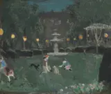 Munir Vejzović, At Zrinjevac at Night, 1993., oil on canvas