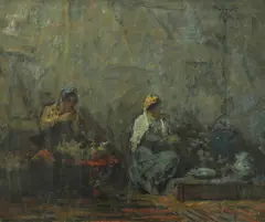Omer Mujadžić, Interior, 1960, oil on hardboard