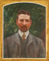 Ivan Tišov, Portrait of a Gentleman with a Mustache, oil on canvas