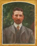 Ivan Tišov, Portrait of a Gentleman with a Mustache, oil on canvas