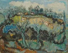 Marijan Detoni, Landscape with Kalnik, 1939., oil on canvas