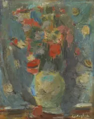 Flowers in a Vase by Marino Tartaglia, oil on canvas, sold Oct 2025