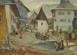 Tomislav Krizman, Motif from Jajce, 1936., oil on canvas