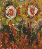 Ivo Dulčić, Two flowers, oil on canvas