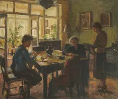 Ivanka Bukovac, At the Table in Dubrovnik, 1937., oil on canvas