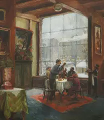 Tomislav Krizman, In the Cafe, 1933., oil on canvas