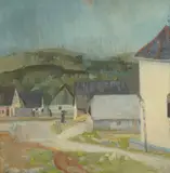 Tomislav Krizman, Mountain Village, 1916., oil on canvas