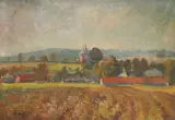 Nasta Rojc, Landscape from the vicinity of Bjelovar (Rojčevo), 1902.-1905., oil on plywood