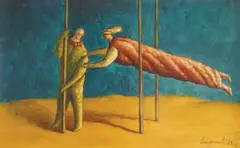Željko Lapuh, Two, 1988., oil on hardboard