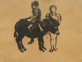 Ernest Tomašević, Two Figures with a Donkey, 1937., washed ink on paper
