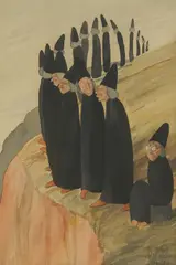Karl Sirovy, Waiting, 1920., watercolor on paper