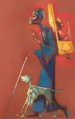 Ion Iancuț, Cel mai bun prieten, pastel pe hârtie