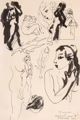 Vasile Grigore, Memoria unei dimineți, 1989, tuș și peniță pe hârtie