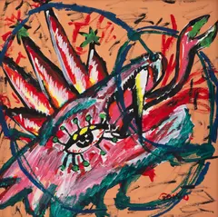 Dumitru Gorzo, Untitled (Cap de balaur), 2003, ulei pe carton