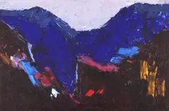 Spre munți by Ion Mirea, ulei pe carton, offered Sep 2025