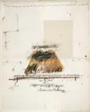 Ion Bitzan, Untitled, 1976, acuarelă și cărbune pe hârtie