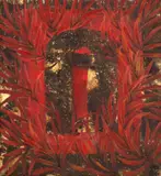 Gabriela Pătulea-Drăguţ, Pavilion în frunze roșii, 1985, ulei pe pânză