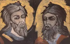 Vasile Blendea, Sfinți bizantini, cca. 1947, acuarelă și tempera pe hârtie