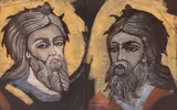 Vasile Blendea, Sfinți bizantini, cca. 1947, acuarelă și tempera pe hârtie