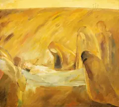 Plângerea lui Iisus by Constantin Mara, 1986, ulei pe pânză, offered Sep 2025