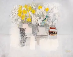Constantin Blendea, Vase și flori, 2008, ulei pe pânză