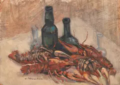 Vasile Blendea, Raci, cca. 1949, ulei pe carton