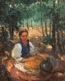 János Czencz, De la izvor, 1935, ulei pe pânză
