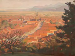 Eduard Morres, Vedere din Brașov, ulei pe pânză
